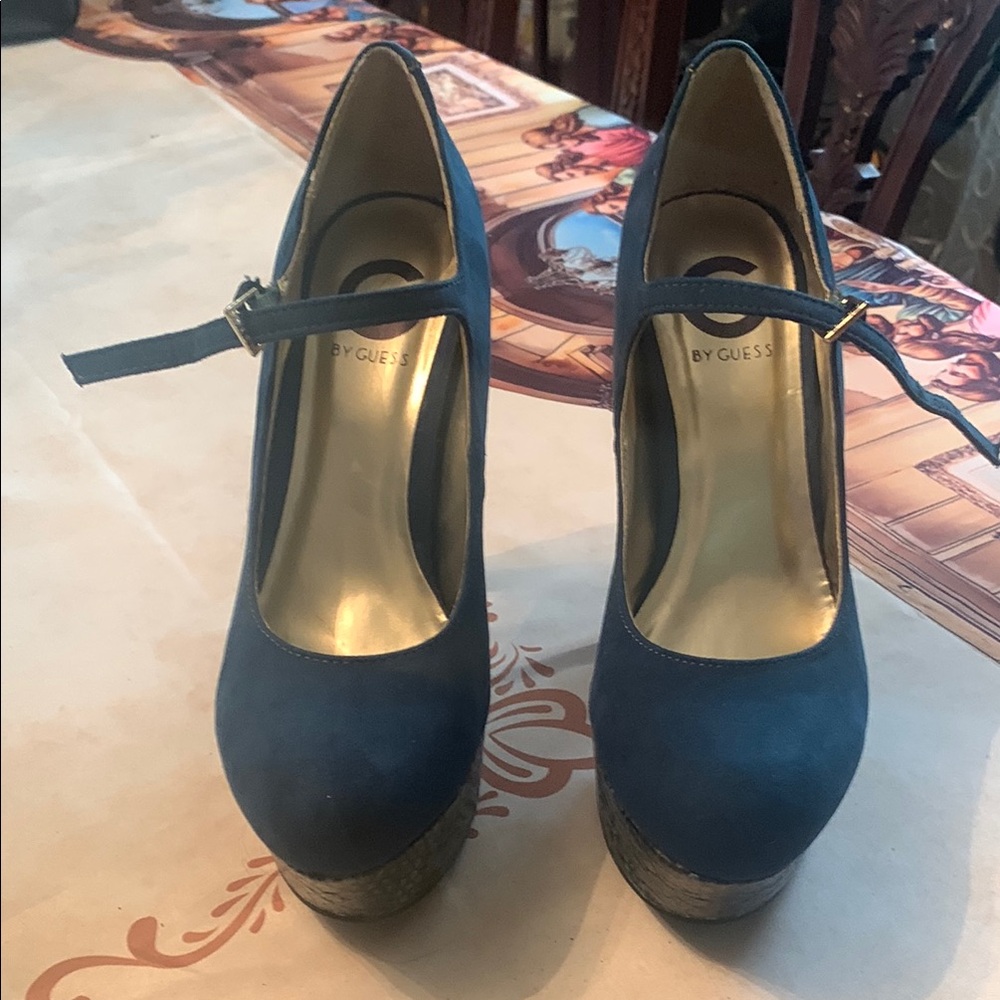 Guess Blue Elegant Platform Heels